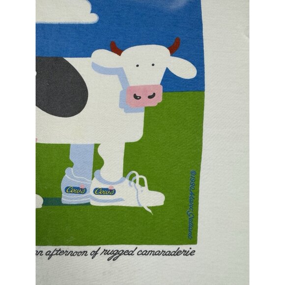 Vintage 1990 Cows Ice Cream Art Tee Single Stitch Prince Edward Island Promo - Picture 4 of 15
